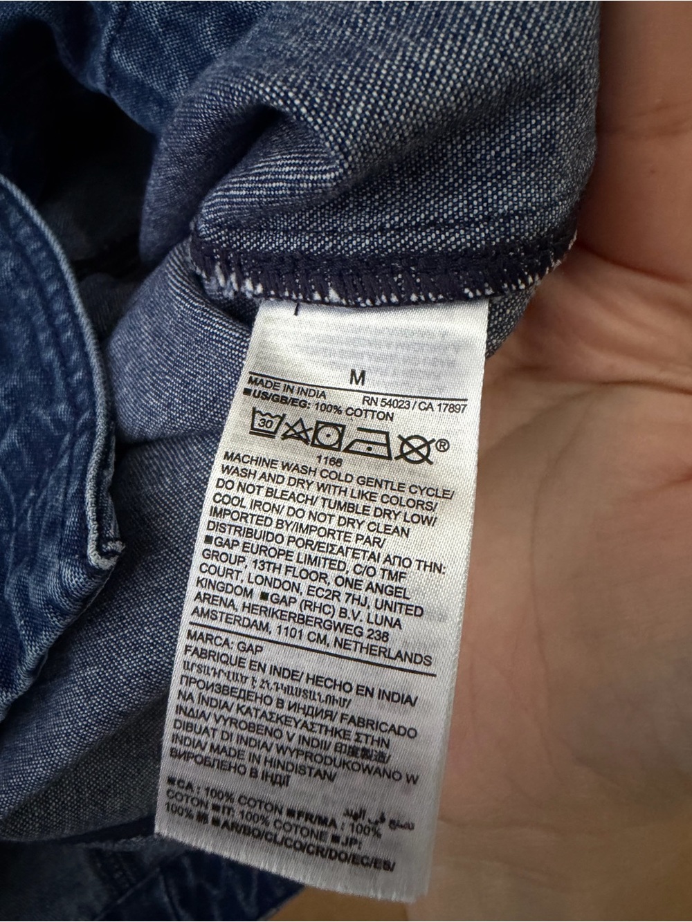 GAP Blue Denim Button-Front Mini Dress - Picture 5 of 5